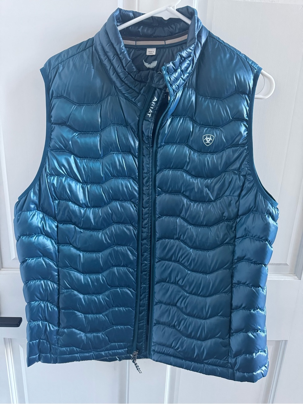 Ariat Ideal Down Quilted Vest Turquoise Packable size XL EUC